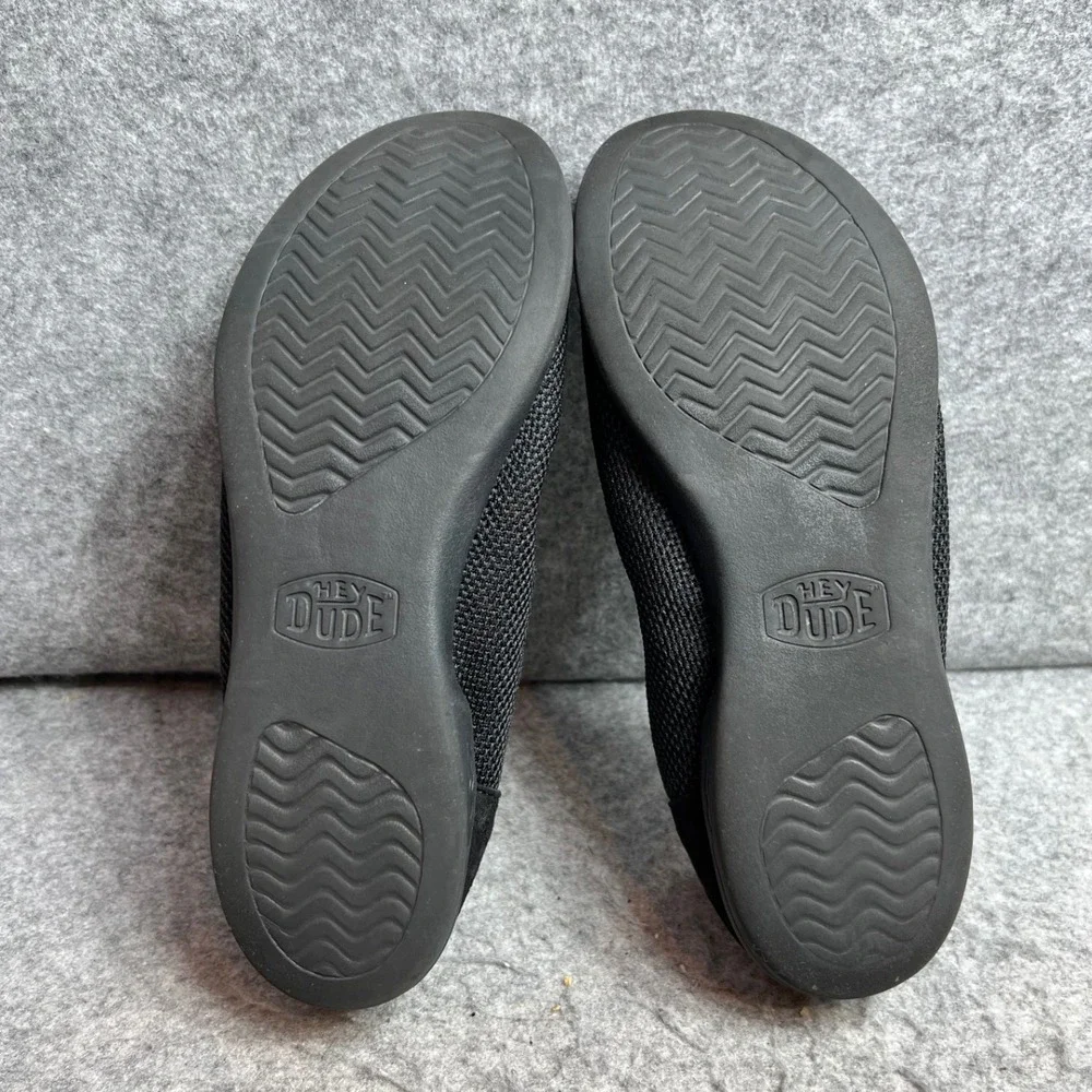 Hey Dude Wendy Ballet Black Knit Slip On Flats Shoes Womens Size 9/10